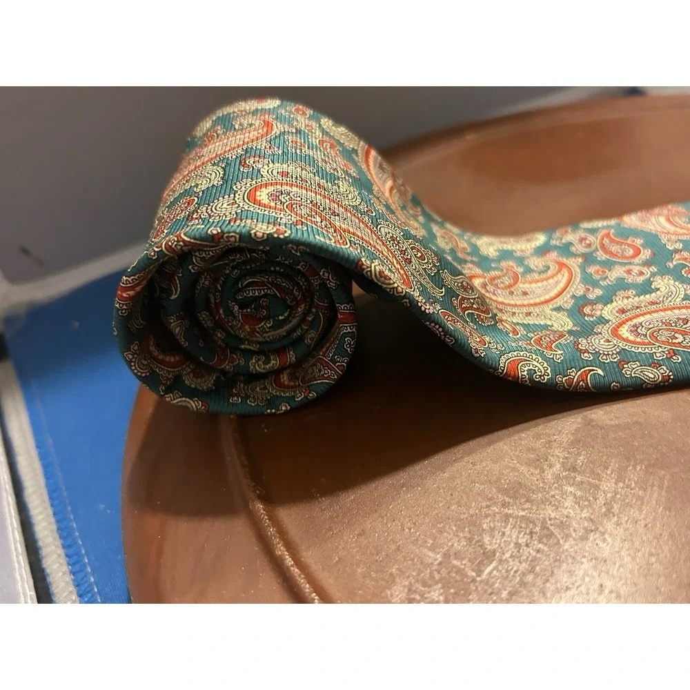 Pure Silk By Wembley Men's‎ Multicolor 100% Silk Tie Paisley Necktie